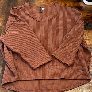 Savvi Brown Textured Women's Tunic L/XL